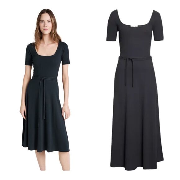Vince Dresses & Skirts - NWT Vince Square Neck Cotton Knit Dress Medium in Black